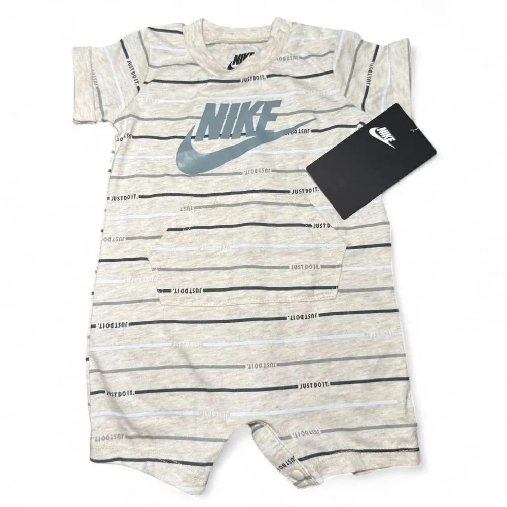Nike grey and white baby romper size 3 months
